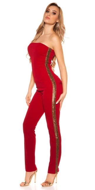 Bandeau Overall with sequins Bordeaux
